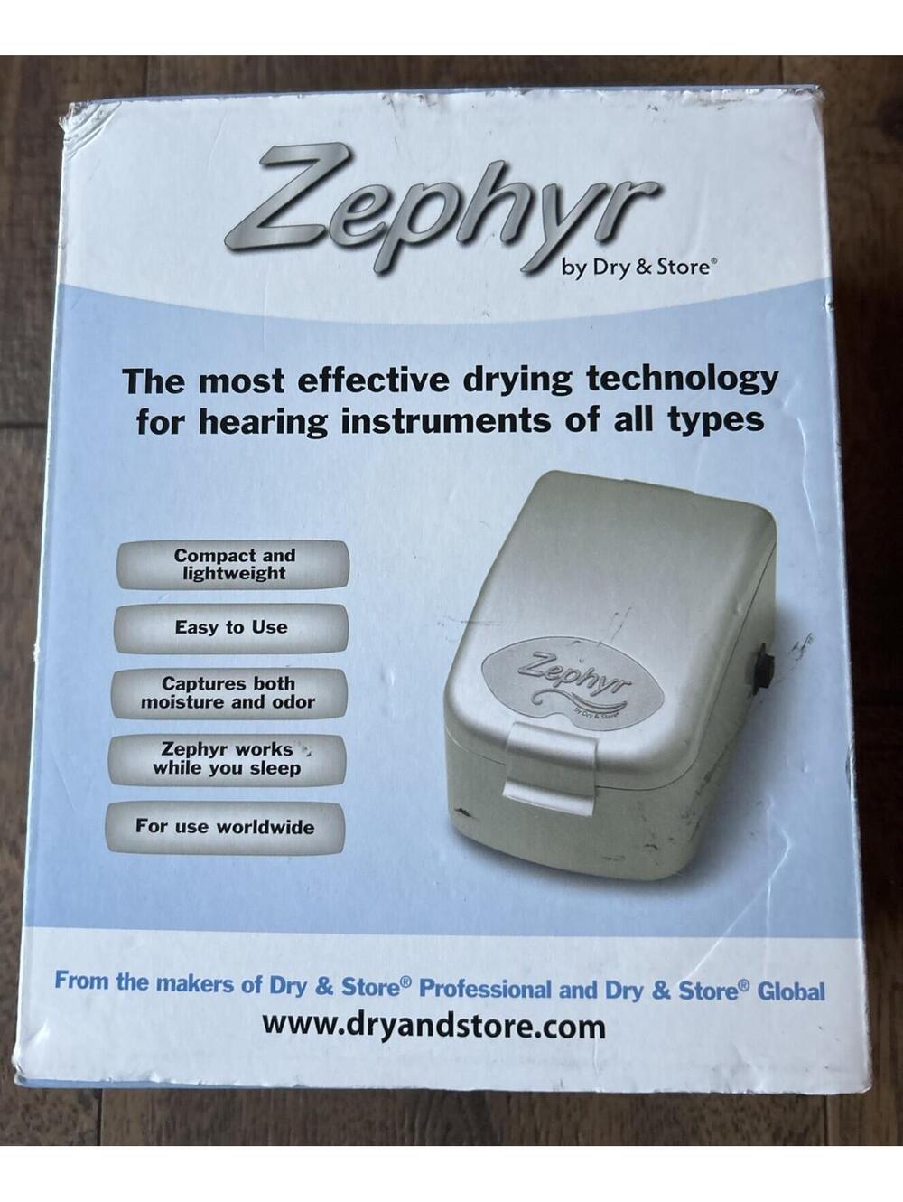 Zephyr by Dry & Store Hearing Aid Cochlear Implant Dryer New Condition Open Box